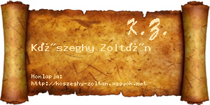 Kőszeghy Zoltán névjegykártya